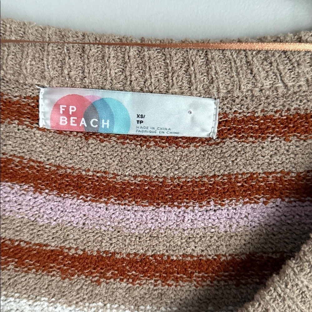 FREE PEOPLE BEACH TOES IN THE SAND MAXI SWEATER TUNIC DRESS XS - Picture 7 of 12